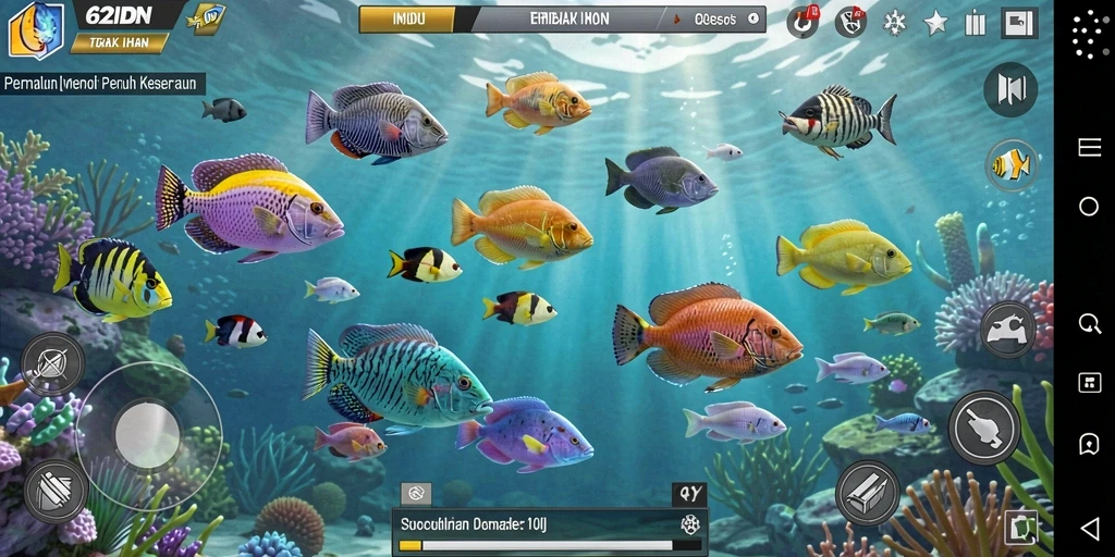 Tampilan menangkap ikan dengan grafis menakjubkan di 62IDN.