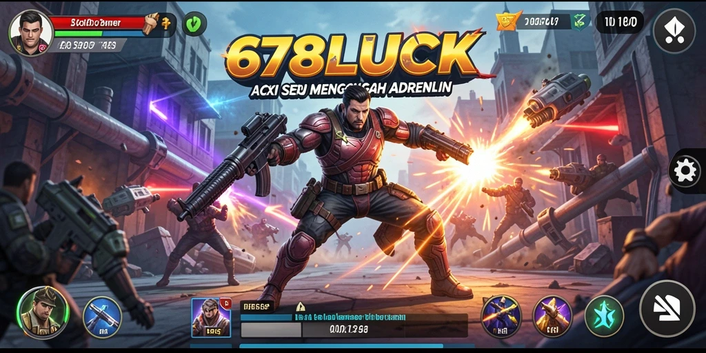 Tampilan aksi seru dari gameplay 678LUCK dengan aksi mendebarkan.