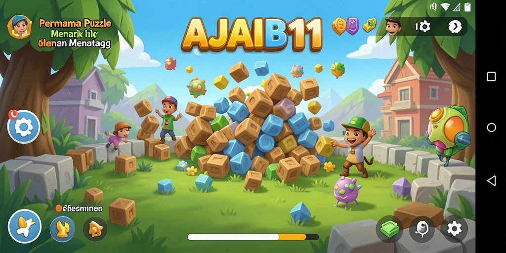 Tampilan gameplay AJAIB11 dengan tantangan Puzzle yang menarik.