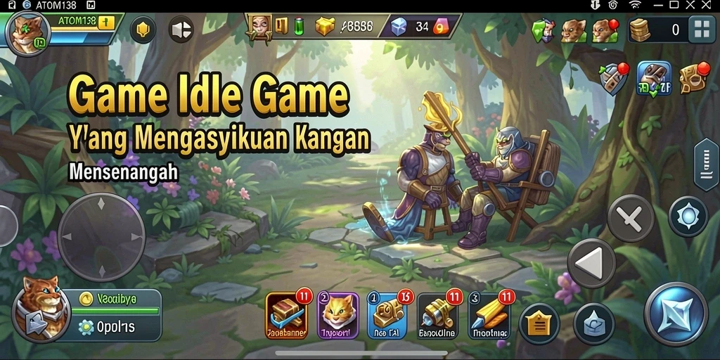 Tangkapan layar ATOM138 menunjukkan aksi gameplay Idle yang seru dan menawan.