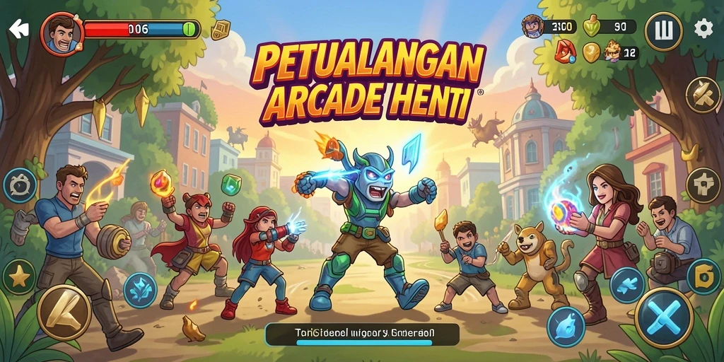 Tangkapan layar gameplay D06 yang seru dan penuh warna.