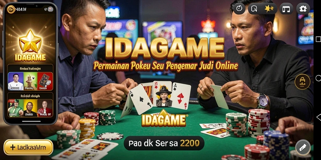 Tampilan screenshot IDAGAME yang menunjukkan aksi intens dalam permainan Poker.