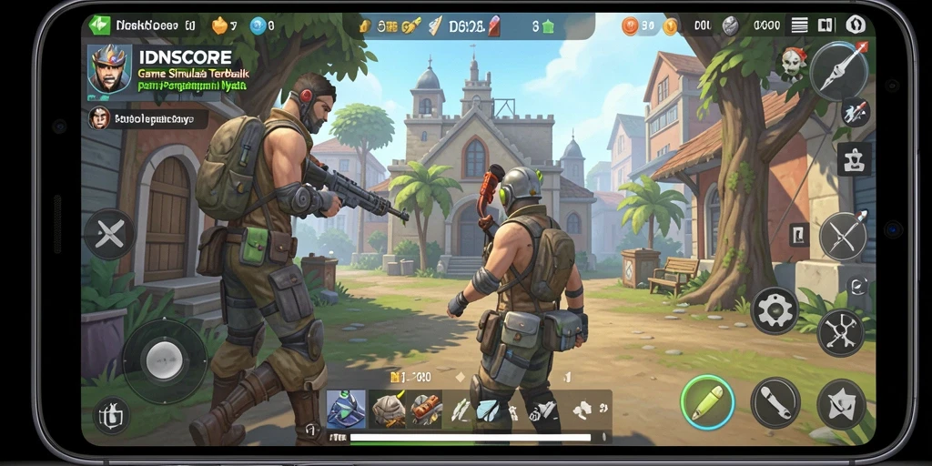 Screenshot IDNSCORE menampilkan gameplay dinamis dan menarik dalam simulasi.