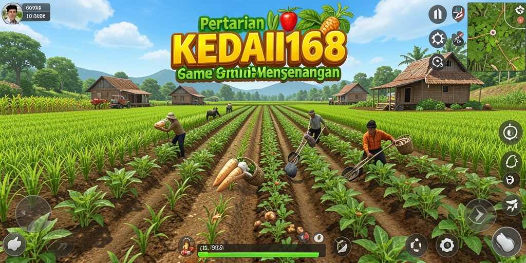 Screenshot menampilkan gameplay seru bertani di KEDAI168.