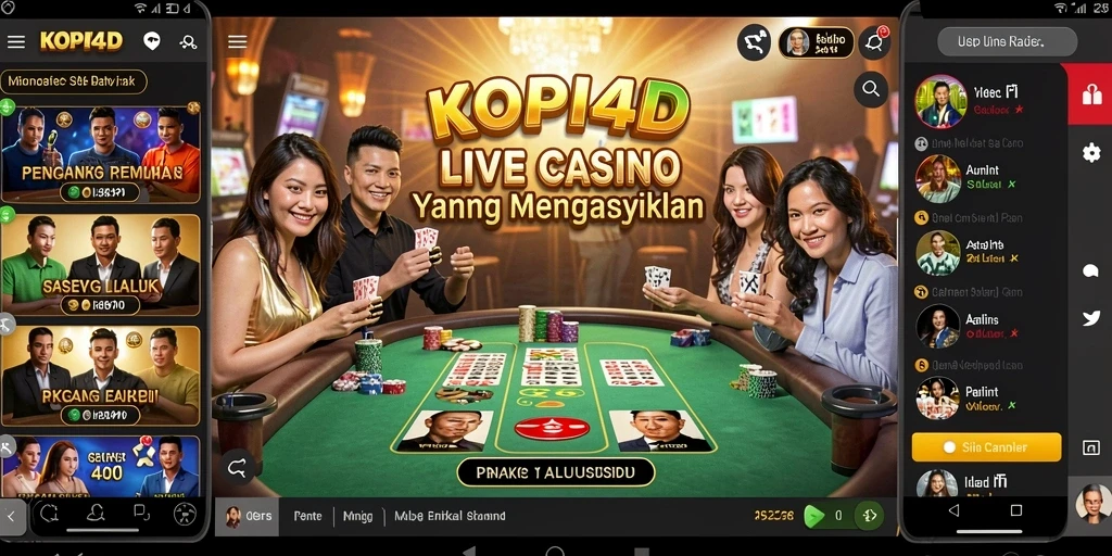 Tampilan gameplay KOPI4D menunjukkan pengalaman Live Casino yang mendebarkan.
