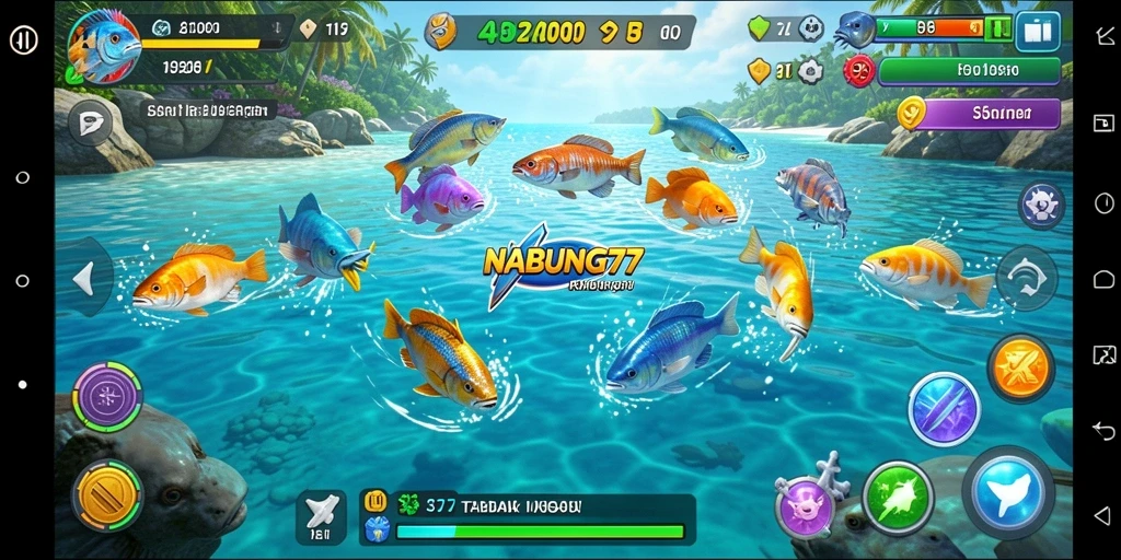 Screenshot menampilkan momen seru dalam gameplay Tembak Ikan.