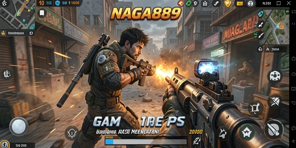Screenshot gameplay <strong>NAGA889</strong> menampilkan aksi tembak-menembak yang mendebarkan.