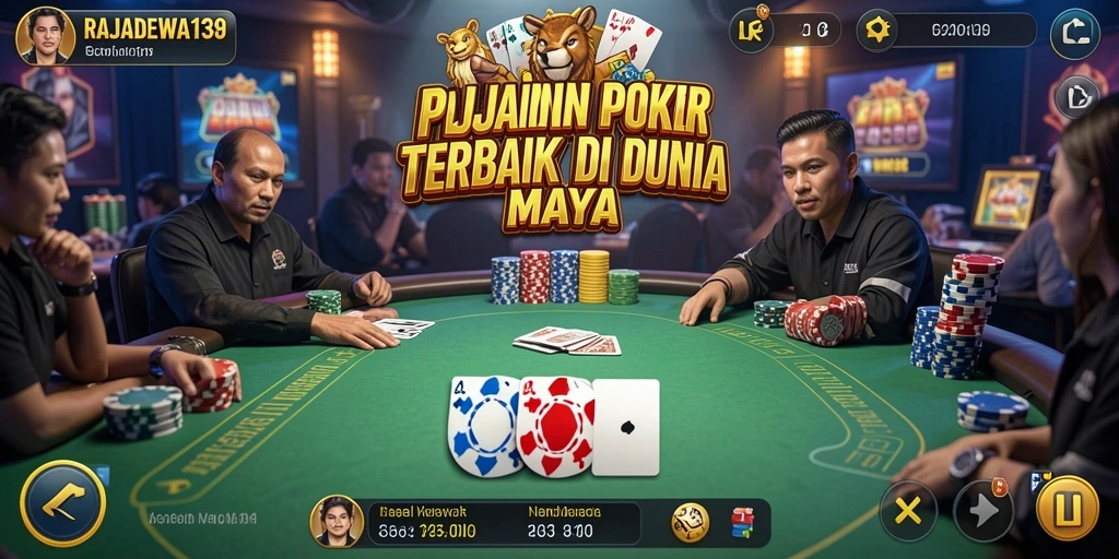 Tampilan menarik dari gameplay Poker di RAJADEWA138.