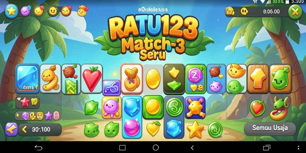 Tampilan gameplay seru dari RATU123 di Match-3.