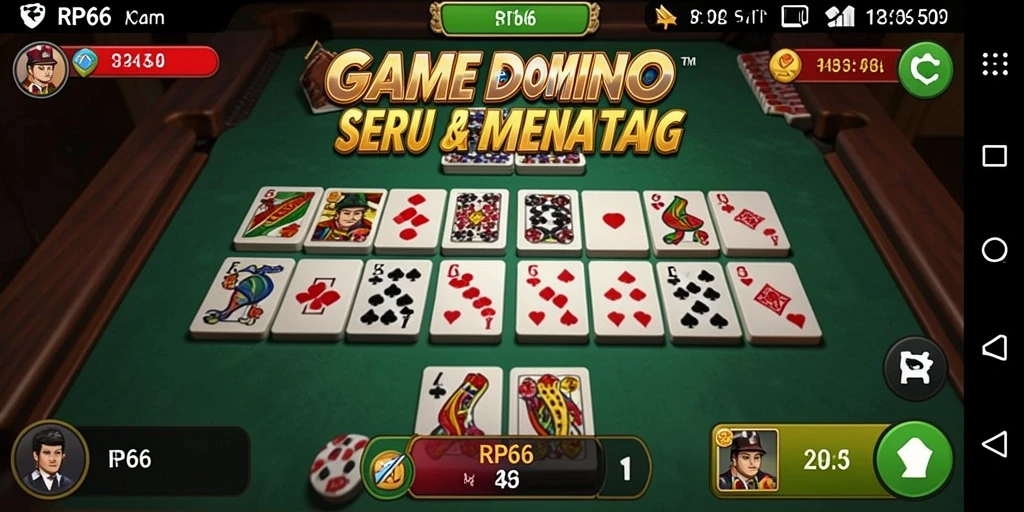 Screenshot gameplay Domino RP66 yang seru dan interaktif.