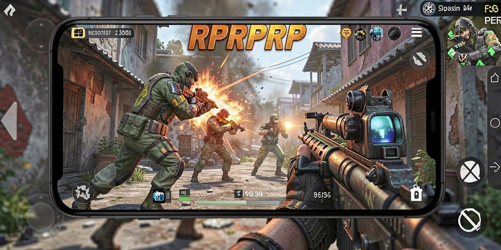 Screenshot RPRPRP menampilkan aksi seru dalam pertempuran FPS.