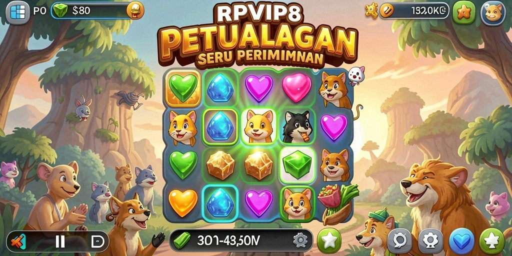 Tampilan gameplay seru RPVIP8, penuh warna dan tantangan.