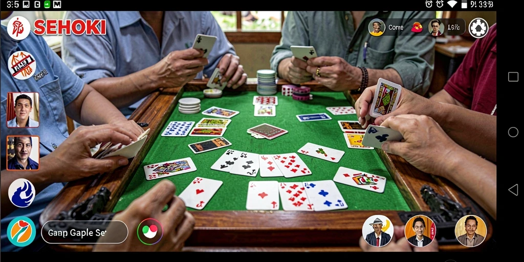 Tampilan gameplay SEHOKI menampilkan keseruan bermain Gaple.