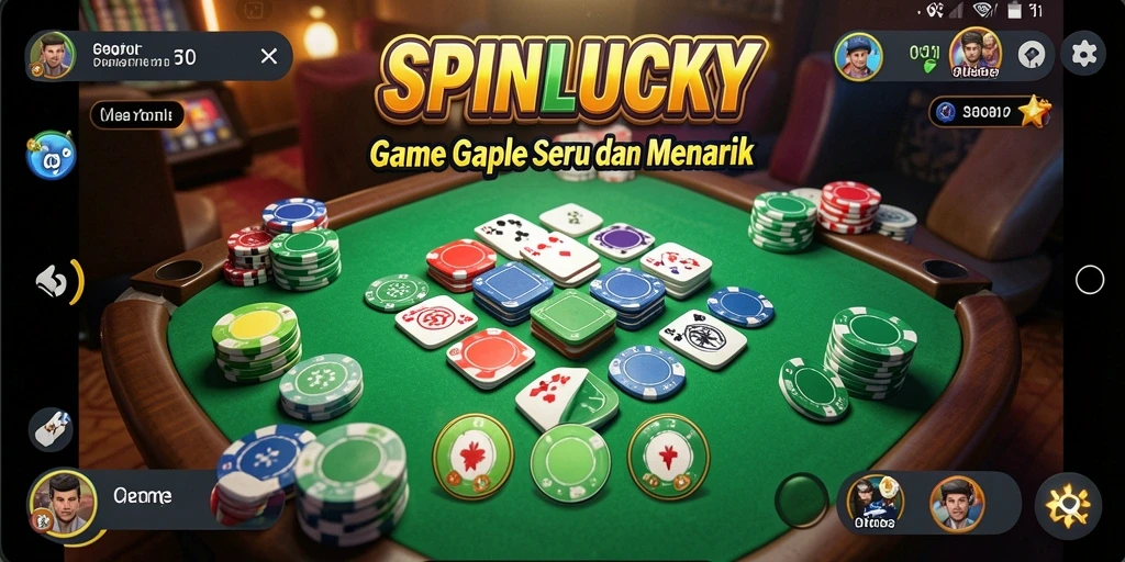 Screenshot gameplay SPINLUCKY yang menampilkan keseruan bermain Gaple.