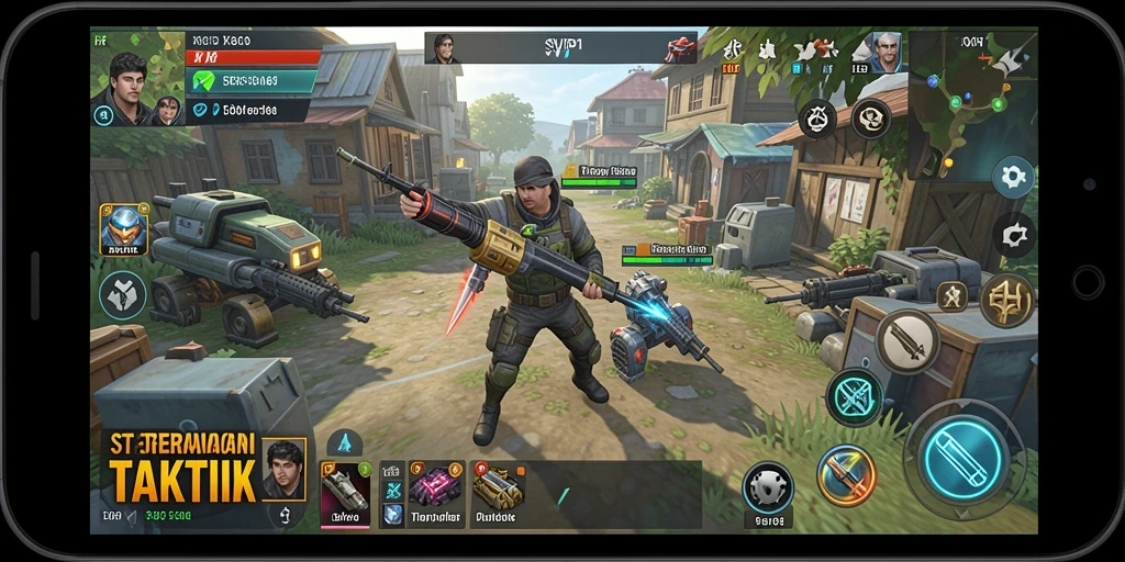 Screenshot utama dari gameplay SVIP1 menunjukkan aksi strategis yang intens.
