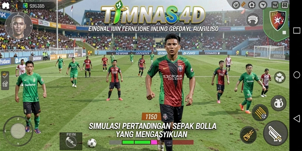 Tampilan gameplay menarik dari TIMNAS4D yang menunjukkan aksi sepak bola.