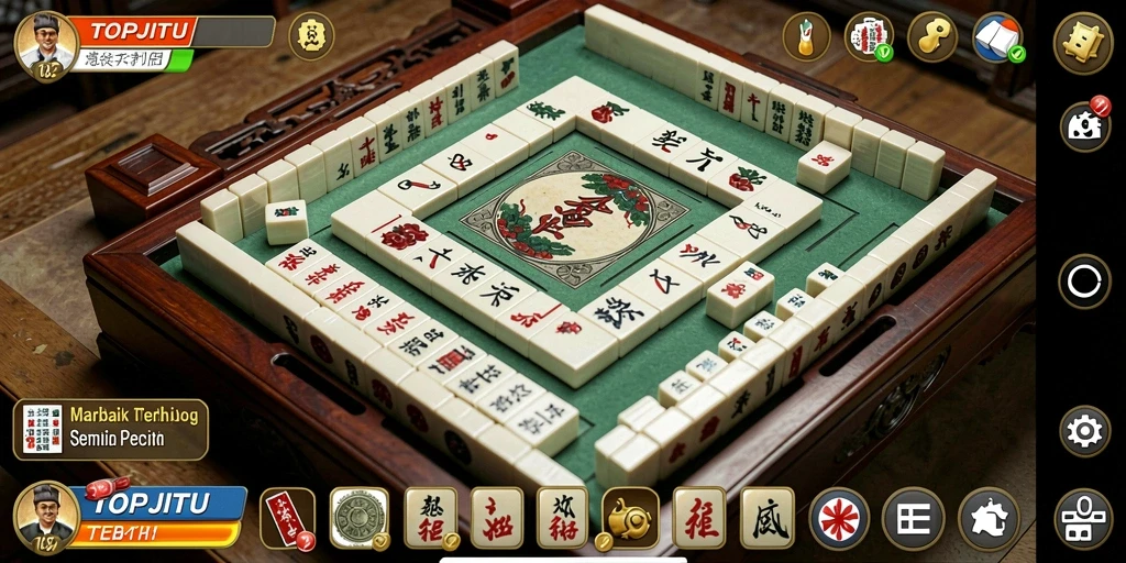 Tampilan gameplay Mahjong yang mendebarkan di TOPJITU.