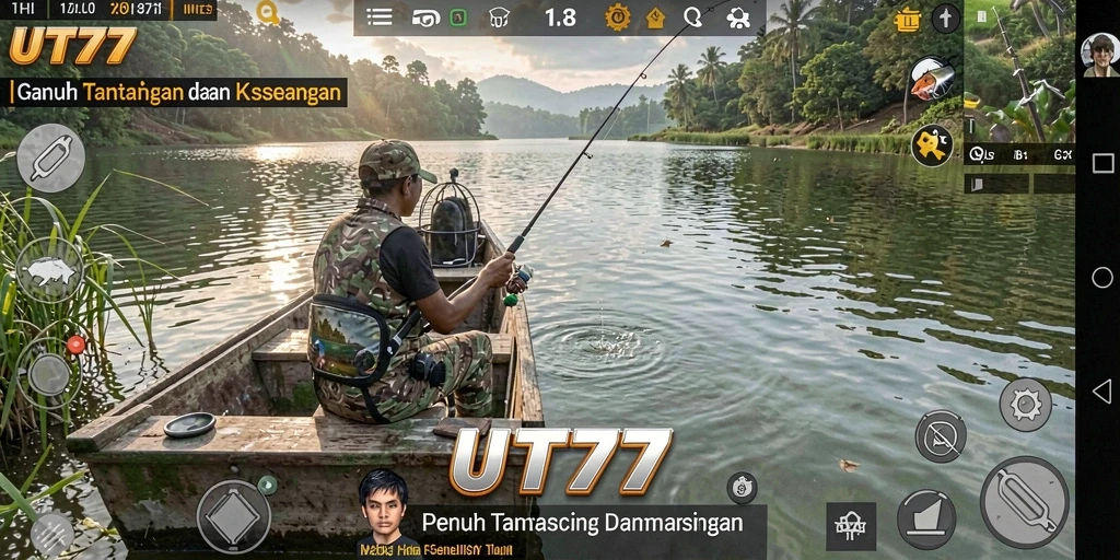 Tampilan gameplay UT77 yang memukau saat memancing.