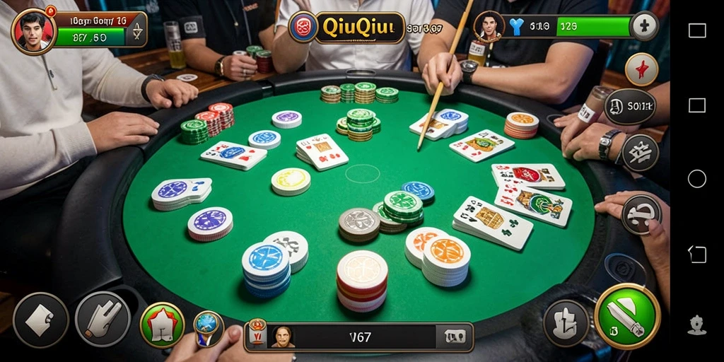 Tampilan menarik dari gameplay QiuQiu di W67.